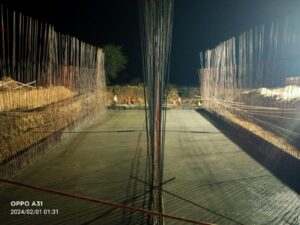 Raft Concrete of Minor bridge at Ch 588+810