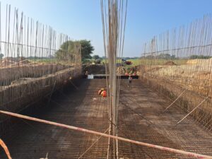 Reinforcement fixing of Minor bridge at Ch 588+810