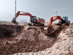 excavation work of Major Bridge at 587+590