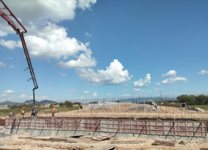 588+923 Box Culvert (COS) Slab Concrete Pouring in progress