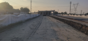 Fly ash rolling in progress