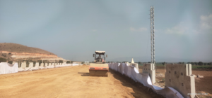 ROLLING OF SOIL BED WORK IN PROGRESS AT CH 594+600