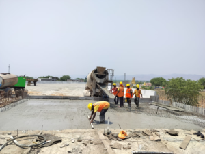 GAP SLAB CONCRETE POURING WORK IN PROGRESS AT CH 603+000