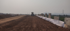 GRADING OF SOIL WORK IN PROGRESS AT CH 590+200