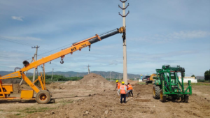 621+600 ELECTRIC POLE ERECTION WORK IN PROGRESS