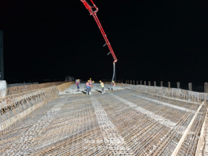 POURING OF CONCRETE FOR MJB AT CH 587.590 MJB RHS A1-P1 SPAN