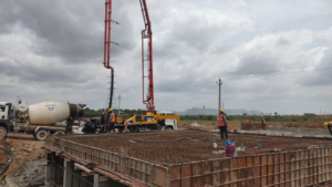 POURING OF CONCRETE FOR MNB AT CH 622.450 LHS