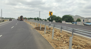 CHEVRON SIGNBOARDS FIXING IN PROGRESS AT CH.599.400