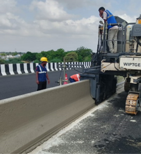 NJCB LAYING WORK IN PROGRESS AT CH. 593+700