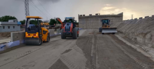 COMPACTION WORK IN PROGRESS AT KM 622+180 VUP (A2 SIDE) RHS SIDE (Court Case Stretch))