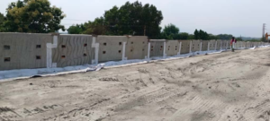 Geotextile fixing at Ch.622 VUP A1 RHS RE Wall (Court Case Stretch)